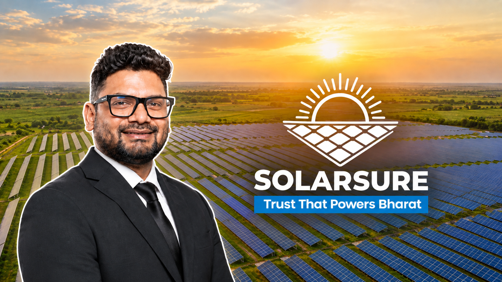 Bhavesh Patidar, founder of Solarsure, with farmers who are turning sunlight into steady income.