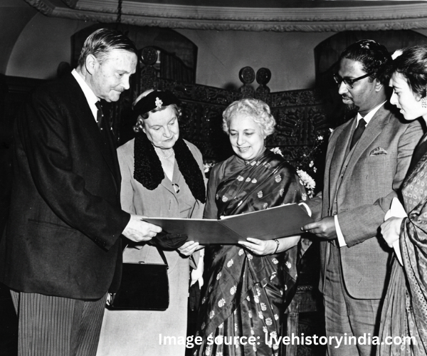 Mihir Sen receiving a certificate from Lord Freyberg at India House, London, after his English Channel swim in 1958