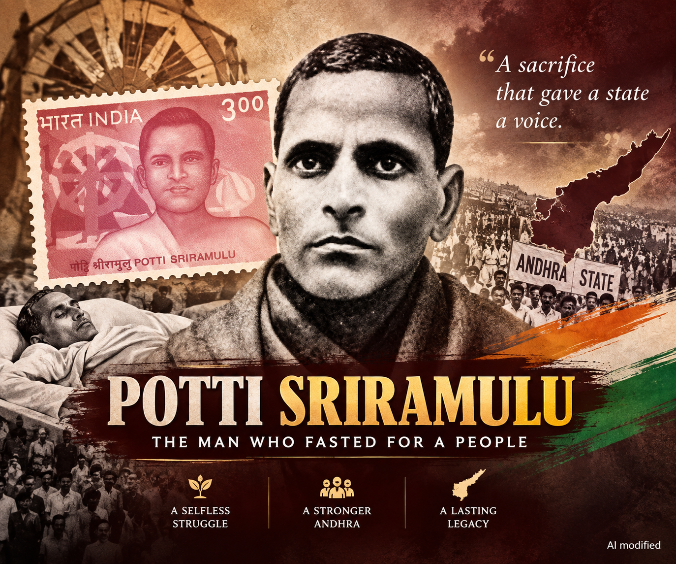 Potti Sriramulu, the Telugu activist whose fast led to Andhra State formation in 1953